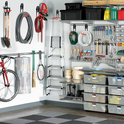 Dorisy 16-Pack Garage Hooks Heavy Duty — 100 LBS Capacity, Wall-Mount Organization System (Orange)