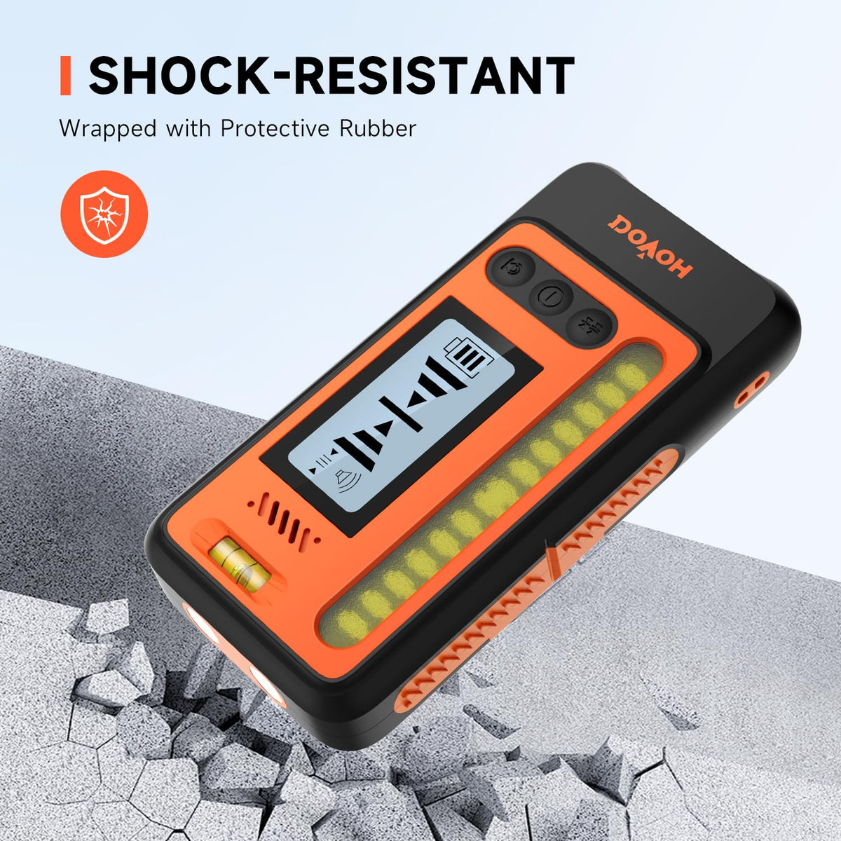 DOVOH DR1 High Accuracy Laser Level Receiver — Dual LCD, 197ft Sunlight Readouts, IP54