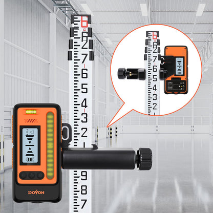 DOVOH DR1 High Accuracy Laser Level Receiver — Dual LCD, 197ft Sunlight Readouts, IP54