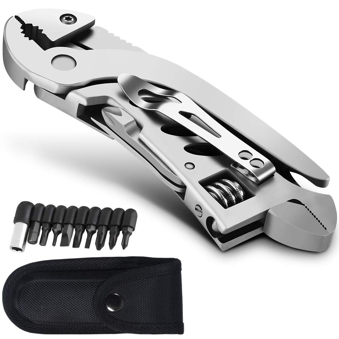 dpnao Multitool Wrench: 7-Tool Folding Stainless Steel Compact Tool