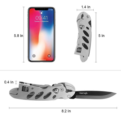 dpnao Multitool Wrench: 7-Tool Folding Stainless Steel Compact Tool