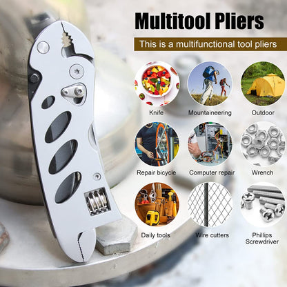 dpnao Multitool Wrench: 7-Tool Folding Stainless Steel Compact Tool