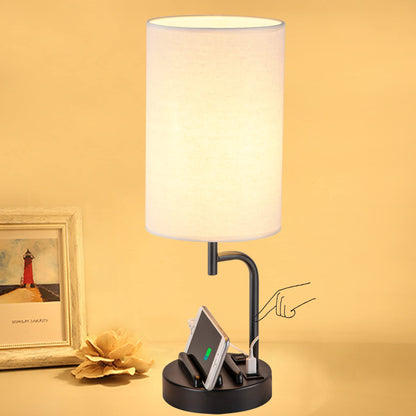 Dreamholder Touch Control USB Table Lamp — 3-Way Dimmable Bedside Lamp with USB-C, USB-A & AC Outlet