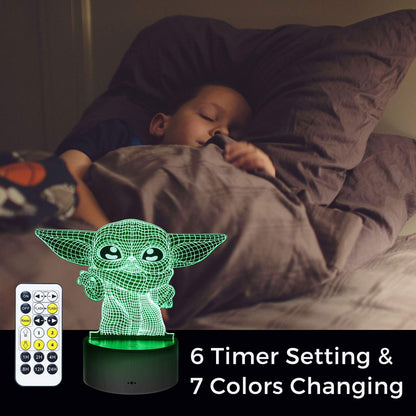 Dreamy Cubby 3D Night Light — 4 Patterns, Timing Function, LED Night Lamp for Kids Room Decor | Great Gift