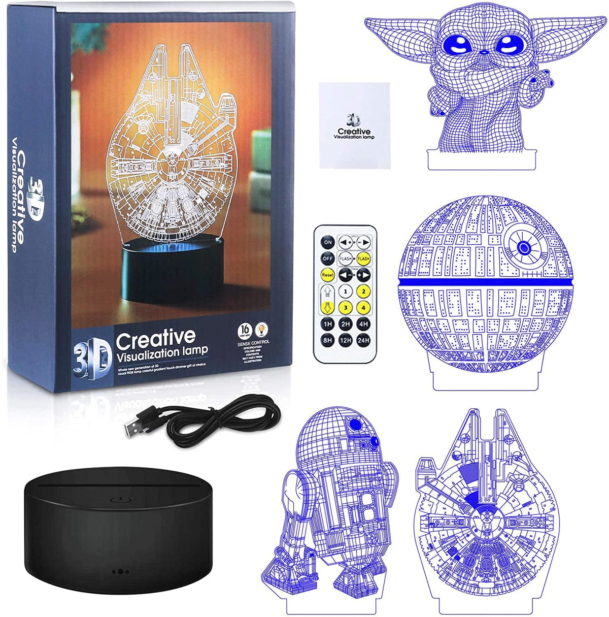 Dreamy Cubby 3D Night Light — 4 Patterns, Timing Function, LED Night Lamp for Kids Room Decor | Great Gift