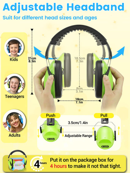 Dr.meter Kids Noise Cancelling Ear Muffs 2 Pack — 27.4dB SNR