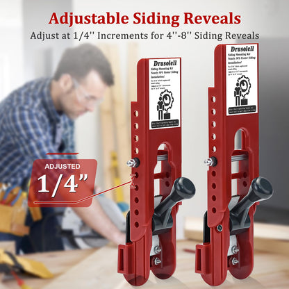 Drusolell Siding Installation Tools — Adjustable 5/16 Inch Gauge (Red Polycarbonate)