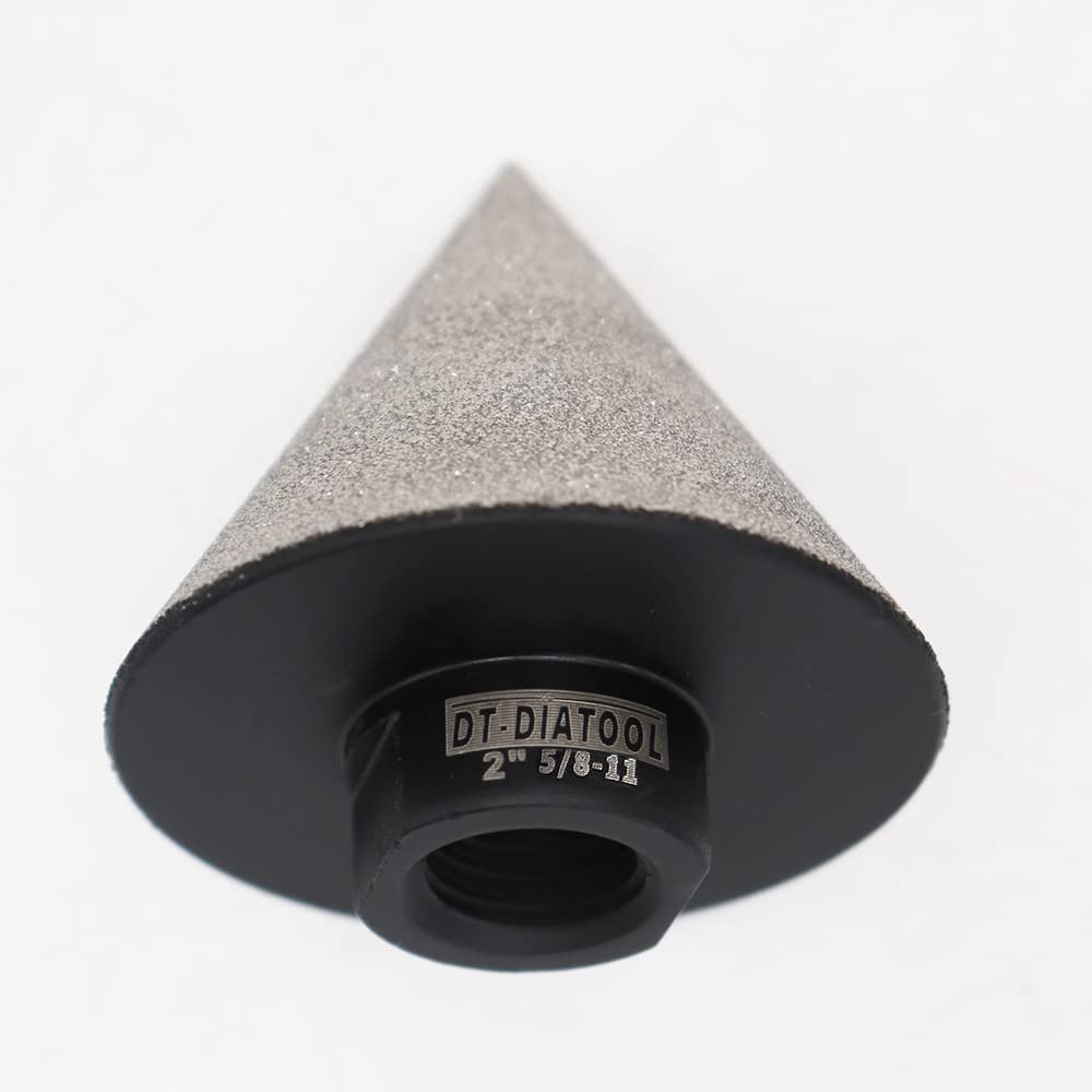 DT-DIATOOL Diamond Beveling Chamfer Bit – 2 Inch, 5/8-11 Thread, Enlarge/Shape Holes in Stone