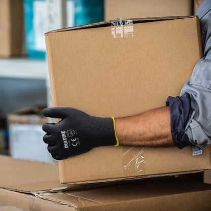 DULFINE Ultra-Thin PU Coated Work Gloves – 12 Pairs, Large, Excellent Grip