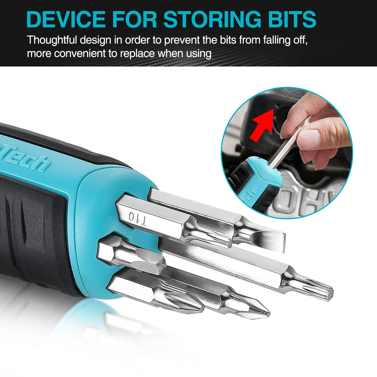 DURATECH 2PC Ratcheting Screwdriver Set — 12-in-1 Standard & Stubby with Quick-Load Bits