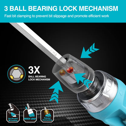 DURATECH 2PC Ratcheting Screwdriver Set — 12-in-1 Standard & Stubby with Quick-Load Bits