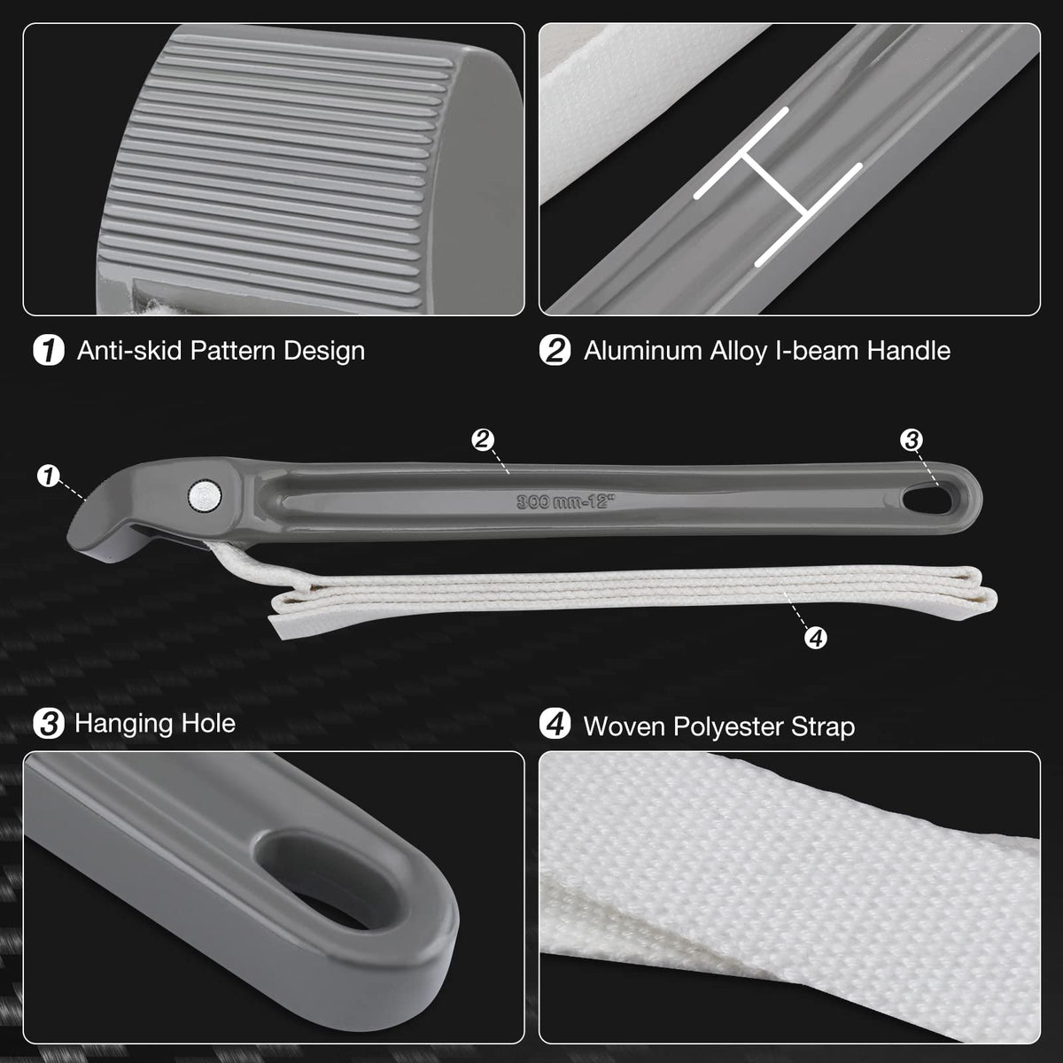 DURATECH Strap Wrench 12-inch Handle – Adjustable Nylon Strap