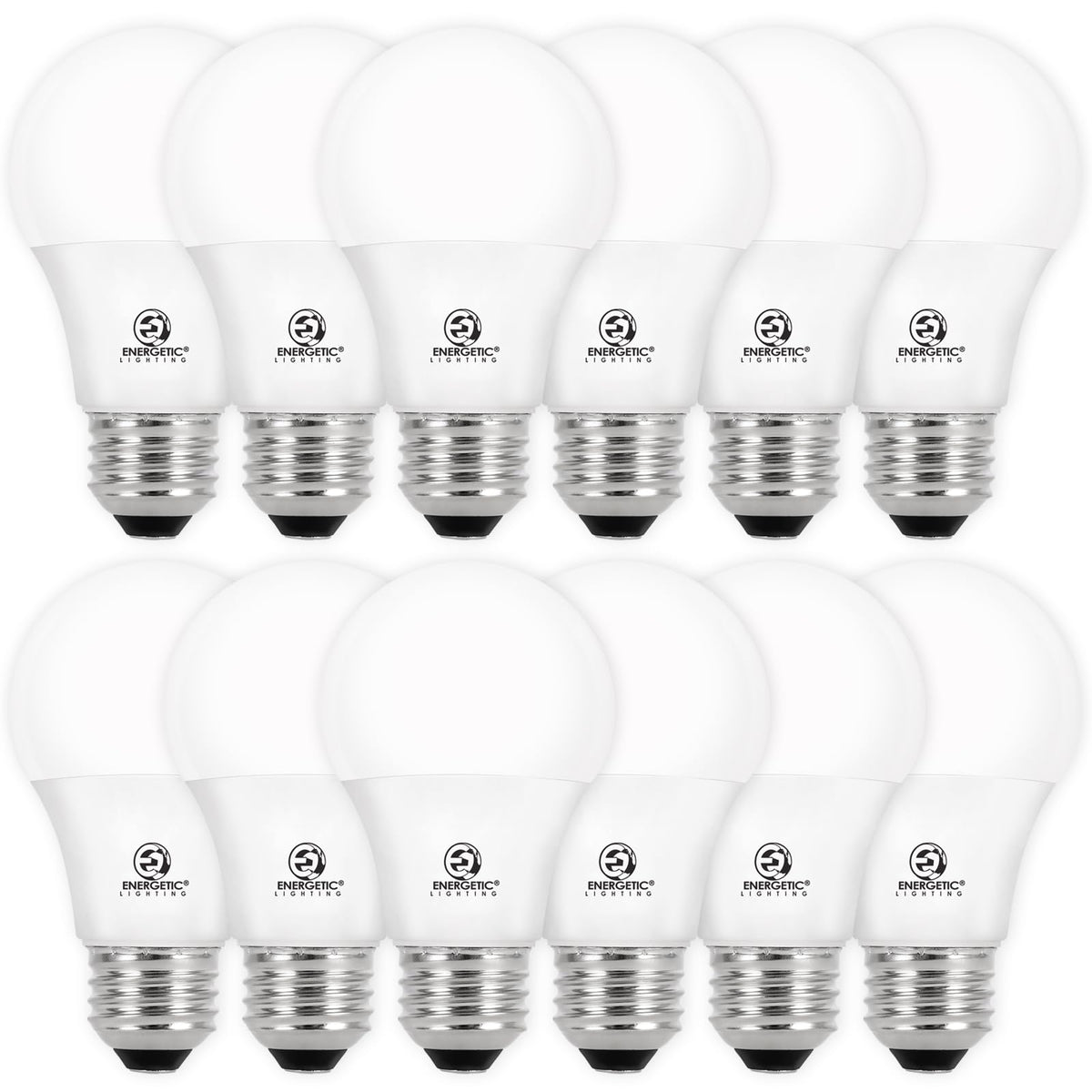 E Energetic Lighting Dimmable LED Bulbs – 60W Equivalent, 3000K Warm White, E26, 8W, 800 lm, 12-Pack