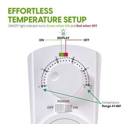 EconoHome Adjustable Thermostat – Universal Plug-in Heating & Cooling Controller