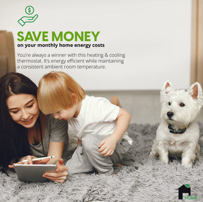 EconoHome Adjustable Thermostat – Universal Plug-in Heating & Cooling Controller