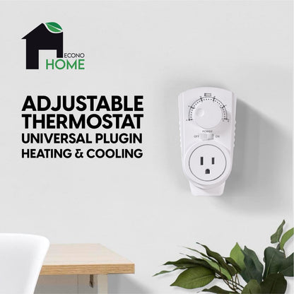 EconoHome Adjustable Thermostat – Universal Plug-in Heating & Cooling Controller