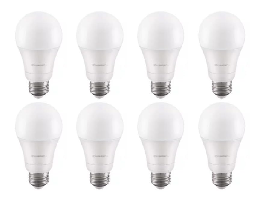 EcoSmart A19 60W Equivalent LED Bulb (8-Pack) – Dimmable, Selectable Color Temperature