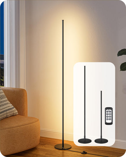 EDISHINE 59.8 inch Modern Floor Lamp — 3 Height Settings, 3 Color Temperatures, Stepless Dimming, Remote Control