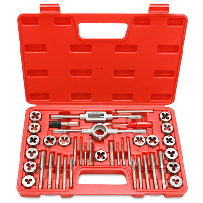 EFFICERE 40-Piece Tap & Die Set for Metric Threads M3–M12 | Coarse & Fine, Wrenches & Case