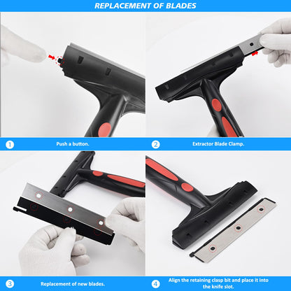 EHDIS Extenble Razor Scraper Kit — Extendable 16-58in Handle, 6in Blade, 10 Blades