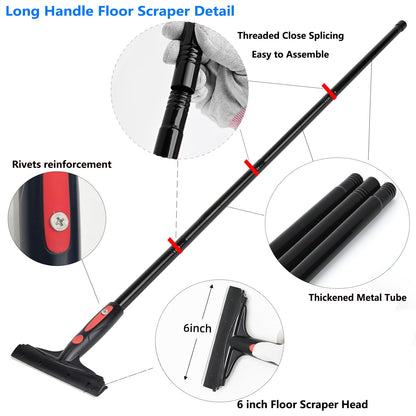 EHDIS Extenble Razor Scraper Kit — Extendable 16-58in Handle, 6in Blade, 10 Blades
