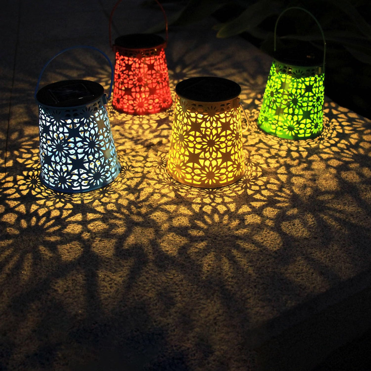 EiGreen 4-Pack Solar Lanterns – Outdoor Waterproof Hanging Lights for Garden, Patio