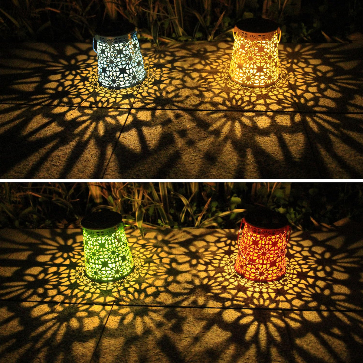EiGreen 4-Pack Solar Lanterns – Outdoor Waterproof Hanging Lights for Garden, Patio