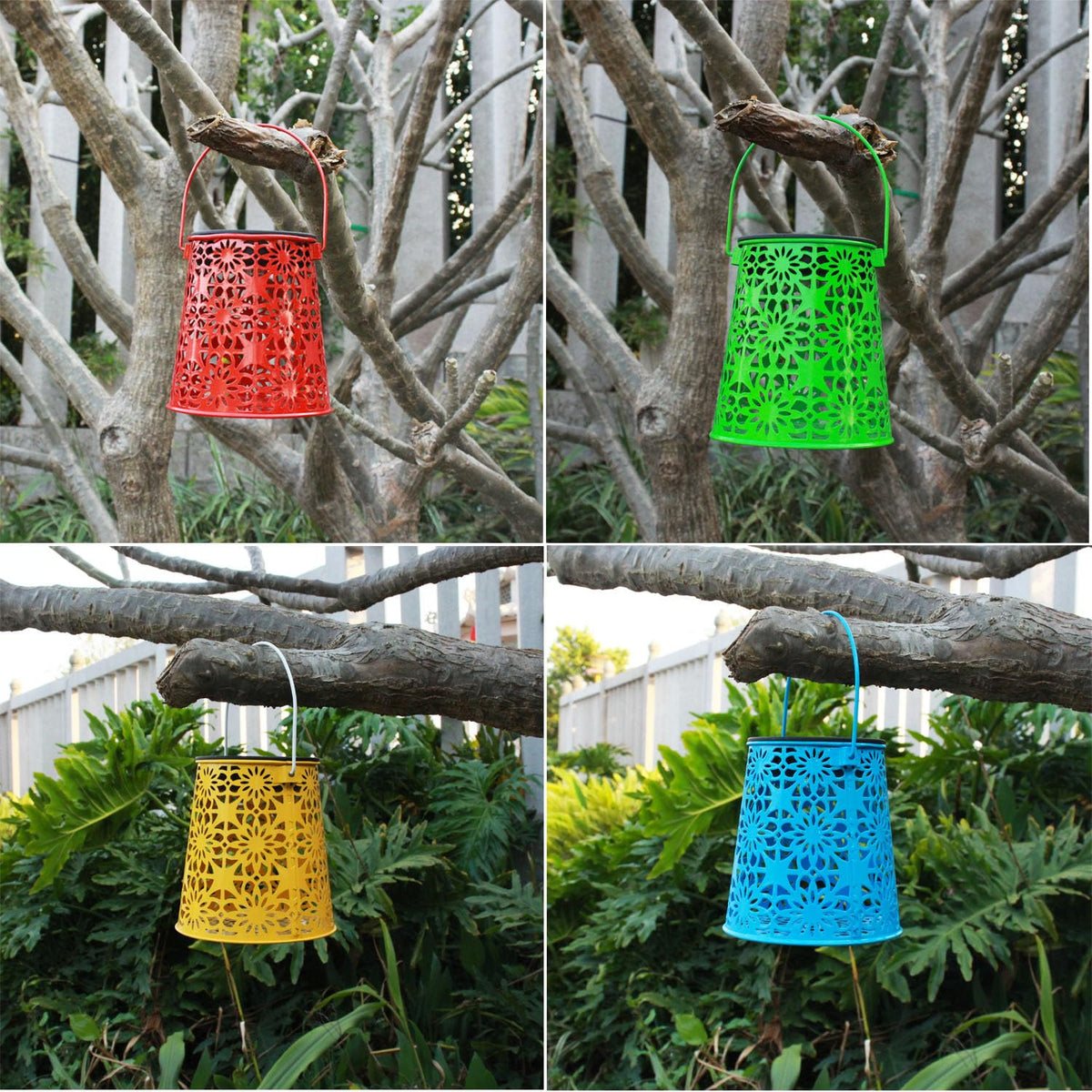 EiGreen 4-Pack Solar Lanterns – Outdoor Waterproof Hanging Lights for Garden, Patio