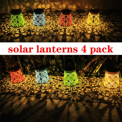 EiGreen 4-Pack Solar Lanterns – Outdoor Waterproof Hanging Lights for Garden, Patio
