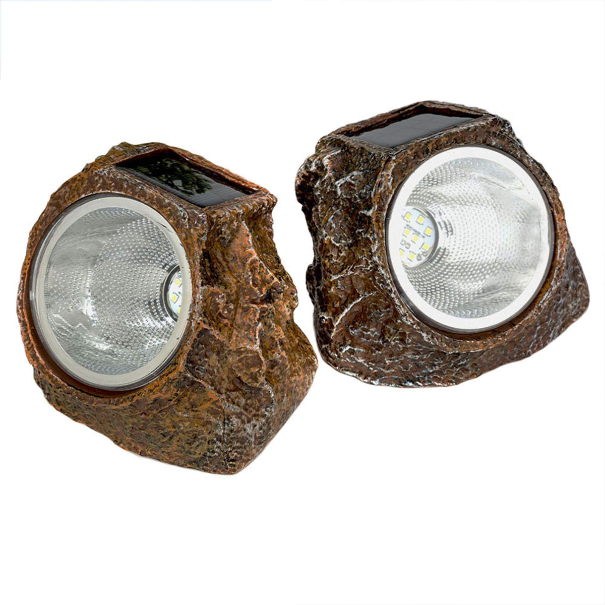 EiGreen Solar Garden Rock Lights 2 Pack – Waterproof Outdoor Rock Pathway Lights