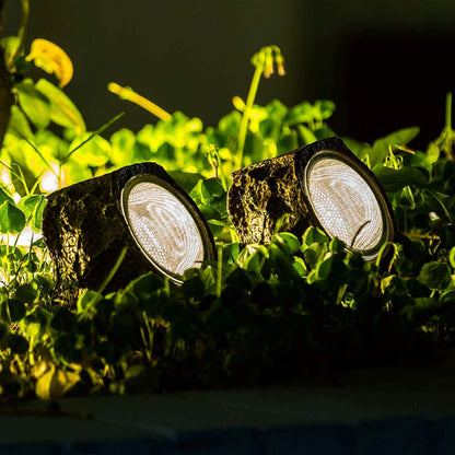 EiGreen Solar Garden Rock Lights 2 Pack – Waterproof Outdoor Rock Pathway Lights