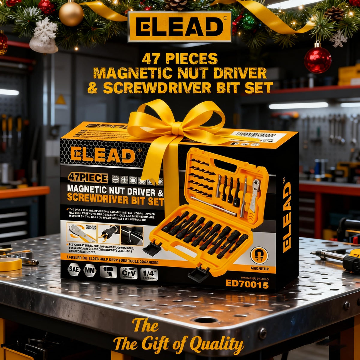 ELEAD 47-Piece Magnetic Nut Driver & Bit Set | Strong Magnetism