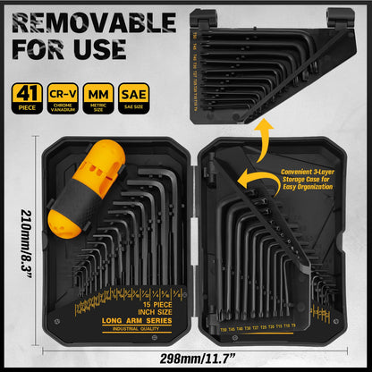 ELEAD 41-Piece Hex Key Set with Torque Handle — SAE/Metric & Torx