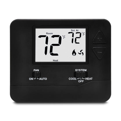 ELECTECK Non-Programmable Digital Thermostat – 1 Heat/1 Cool, Large LCD, Black