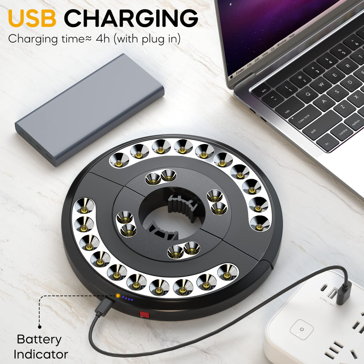 Eletorot Patio Umbrella Lights – USB Rechargeable 28 LED, 3 Modes, Outdoor Decor