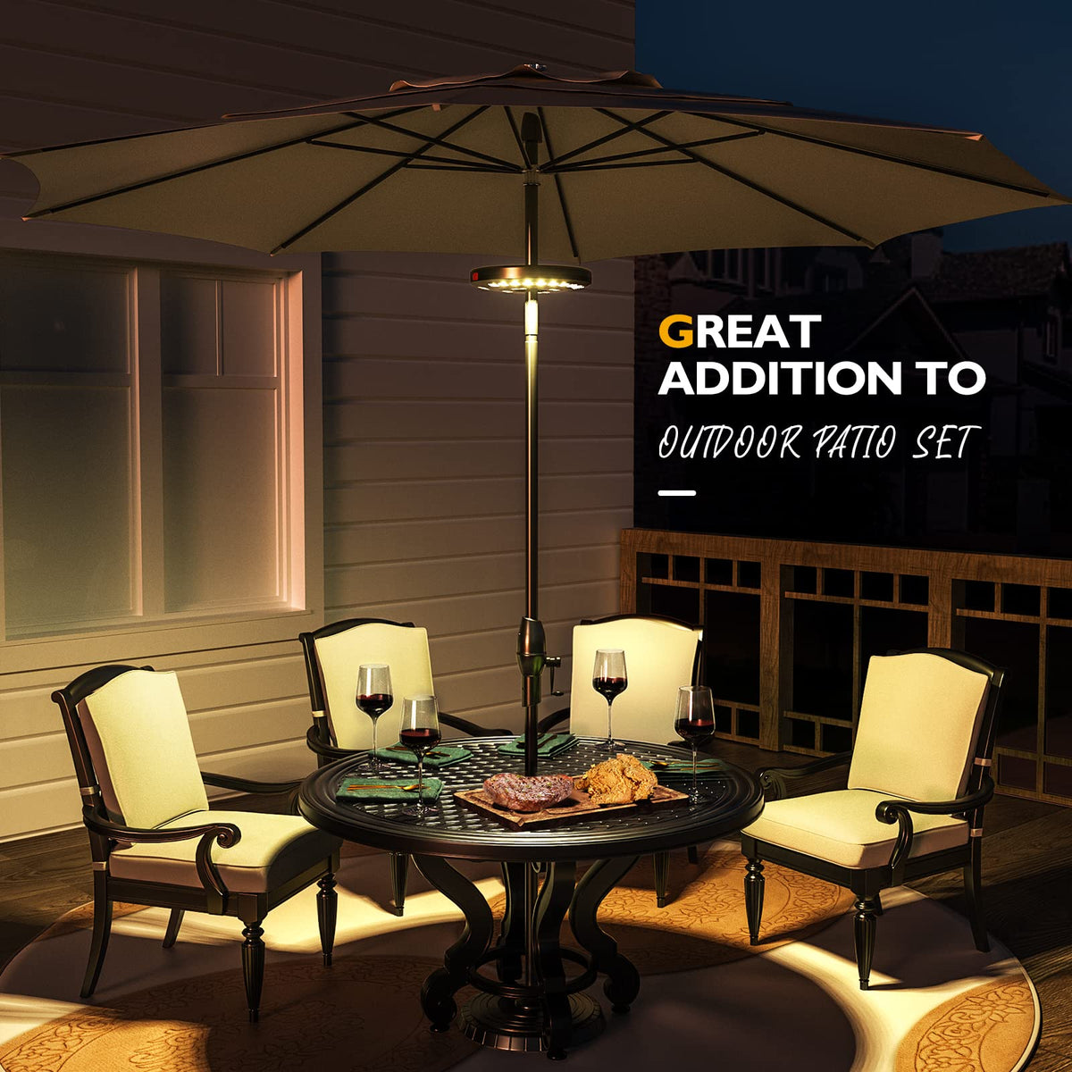 Eletorot Patio Umbrella Lights – USB Rechargeable 28 LED, 3 Modes, Outdoor Decor