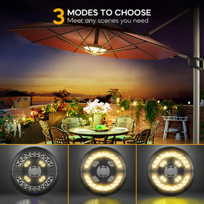 Eletorot Patio Umbrella Lights – USB Rechargeable 28 LED, 3 Modes, Outdoor Decor