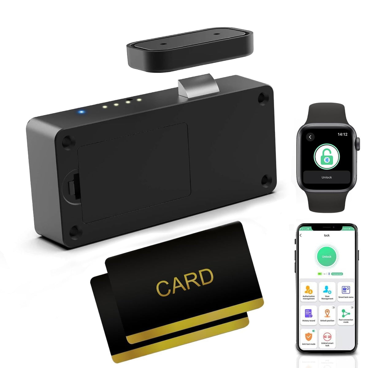 eLinkSmart Drawer Lock – Hidden Cabinet Lock with NFC, Bluetooth & App Control (No Drilling)