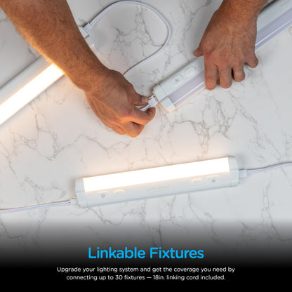 Enbrighten 12-Inch Plug-In Under Cabinet Lights – 855 Lumens, 5 White Temps, Dimmable, One-Touch Sync