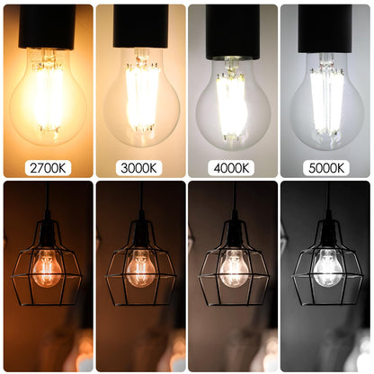 Energetic Lighting Dimmable A19 LED Edison Bulb – 12W (100W Eq), 1600LM, 3000K, E26, 6-Pack