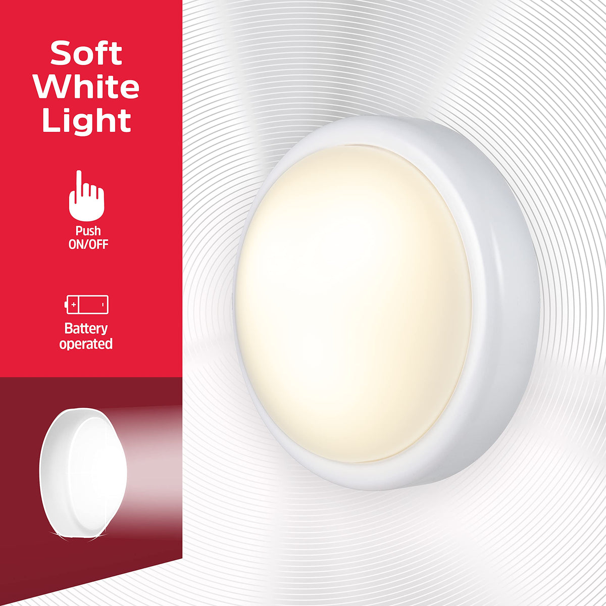 Energizer Battery-Operated LED Tap Lights | 4 Pack for Cabinets & Closets (AA Powered) 48958