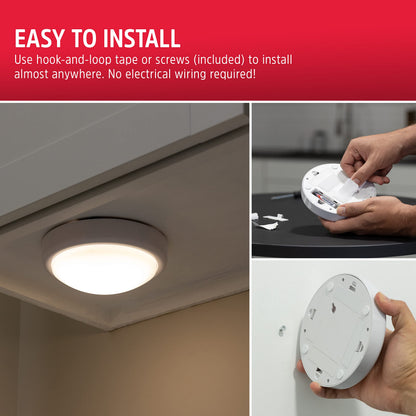 Energizer Battery-Operated LED Tap Lights | 4 Pack for Cabinets & Closets (AA Powered) 48958