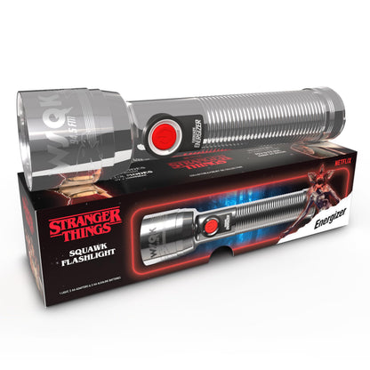 Energizer Stranger Things Squawk Retro LED Flashlight – 250 Lumens, UV Mode, IPX4