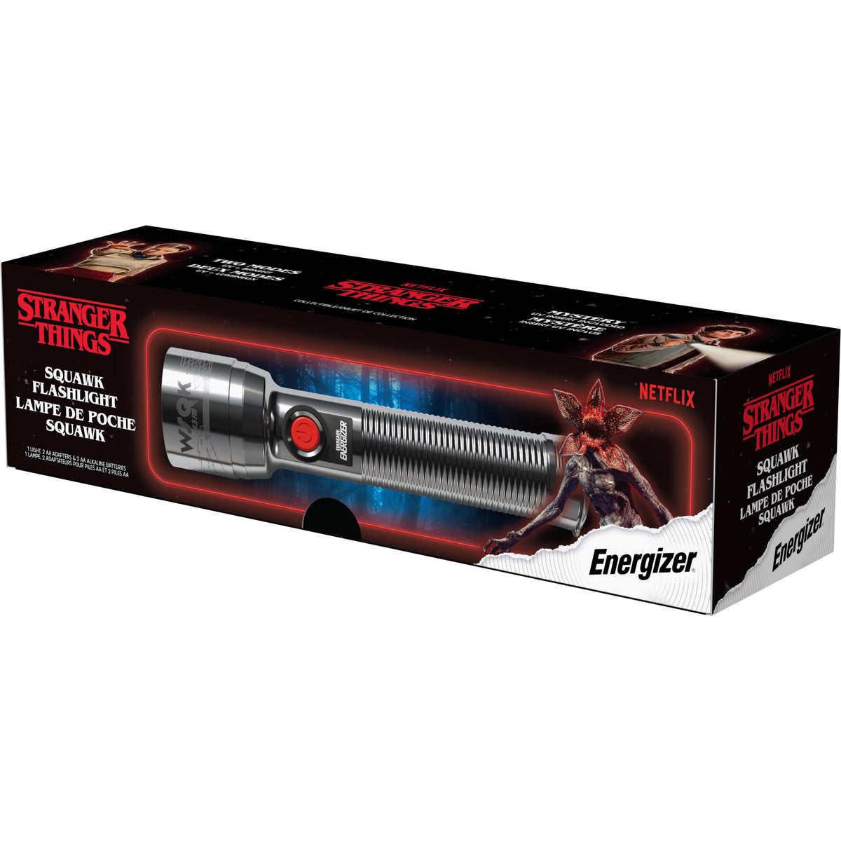 Energizer Stranger Things Squawk Retro LED Flashlight – 250 Lumens, UV Mode, IPX4