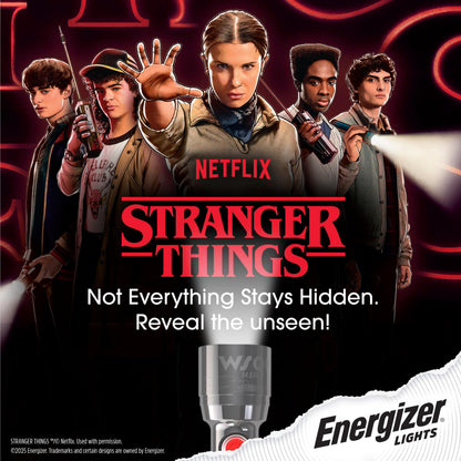 Energizer Stranger Things Squawk Retro LED Flashlight – 250 Lumens, UV Mode, IPX4