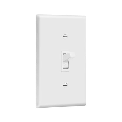ENERLITES Toggle Light Wall Plate Bundle - 15A 120-277V Single Pole Switch, White, 10 Pack