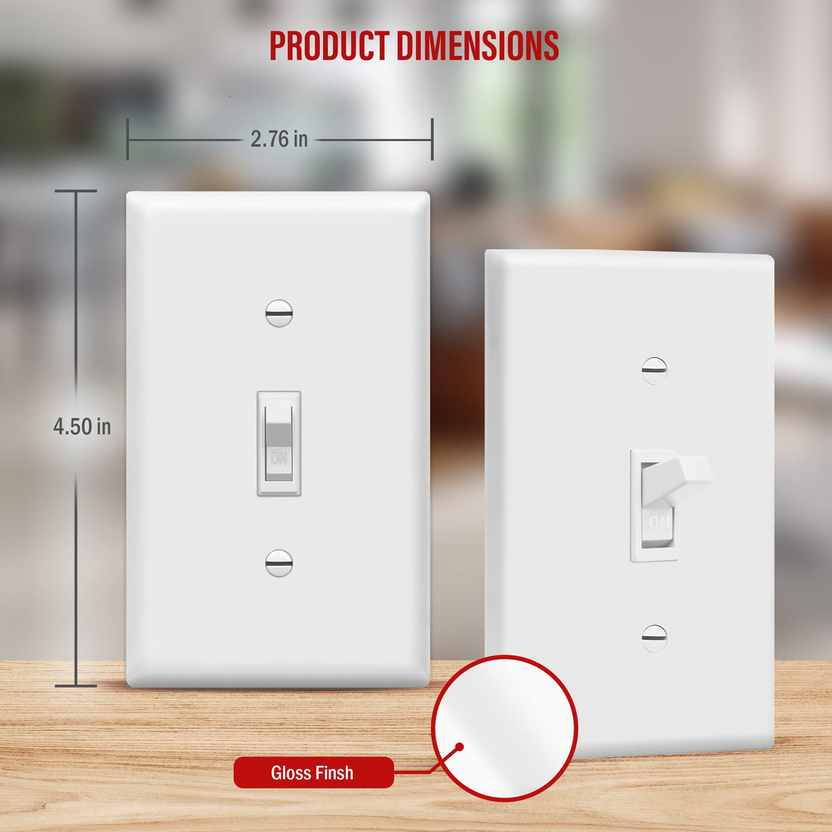 ENERLITES Toggle Light Wall Plate Bundle - 15A 120-277V Single Pole Switch, White, 10 Pack