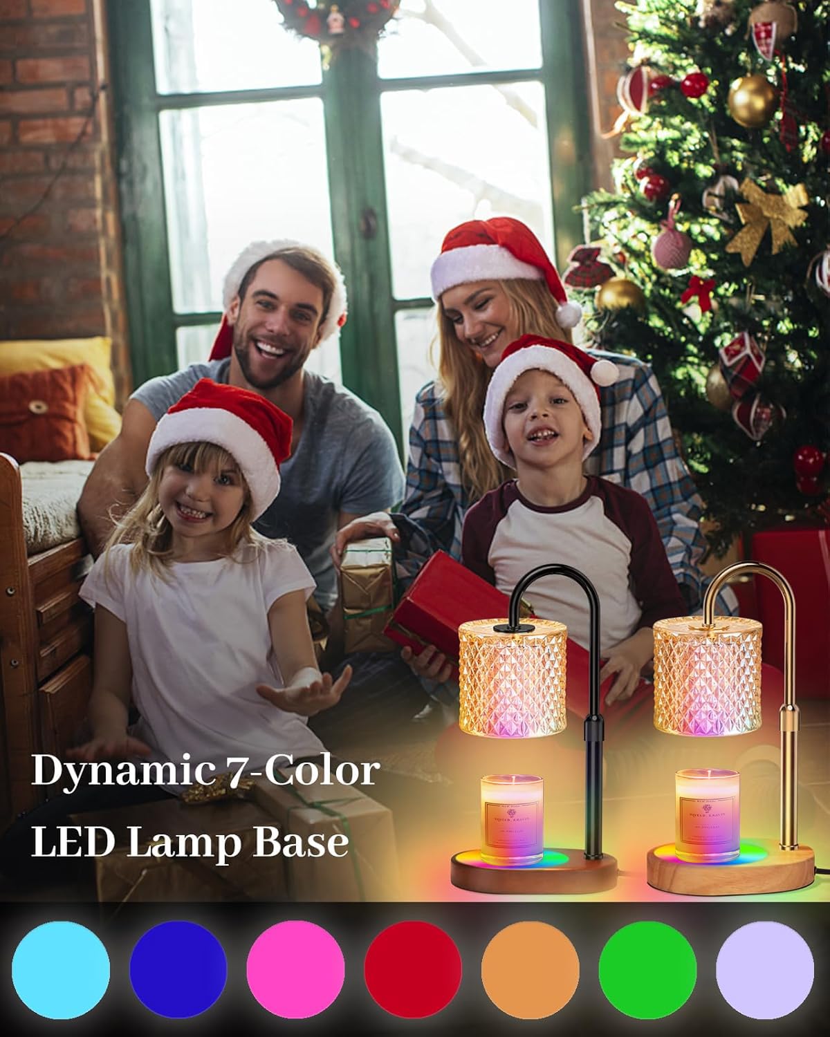 Engpure Candle Warmer Lamp with 7 LED Colors, Timer Dimmer & Height Adjustable