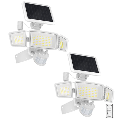 Ensenior Solar Security Lights – 1800LM Flood Lights, 6500K, 2-Pack, Motion Sensor, IP65