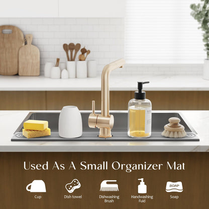 eormoe 30-Inch Kitchen Faucet Absorbent Mat | Diatomaceous Earth Splash Guard | Grey